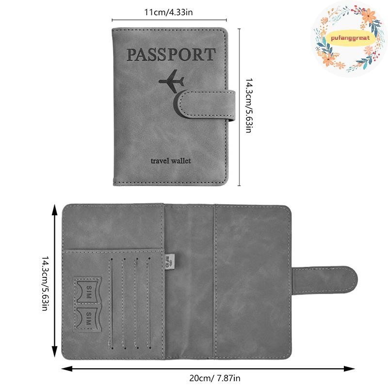 Pufanggreat Antimagnetic & Anti-theft Passport Holder ครอบคลุมกรณีกระเป๋าเดินทางบัตรเครดิตกระเป๋าสตางค์หนังหนังสือหนังสือเดินทางสําหรับผู้หญิง/ผู้ชายหนังสือเดินทาง TH