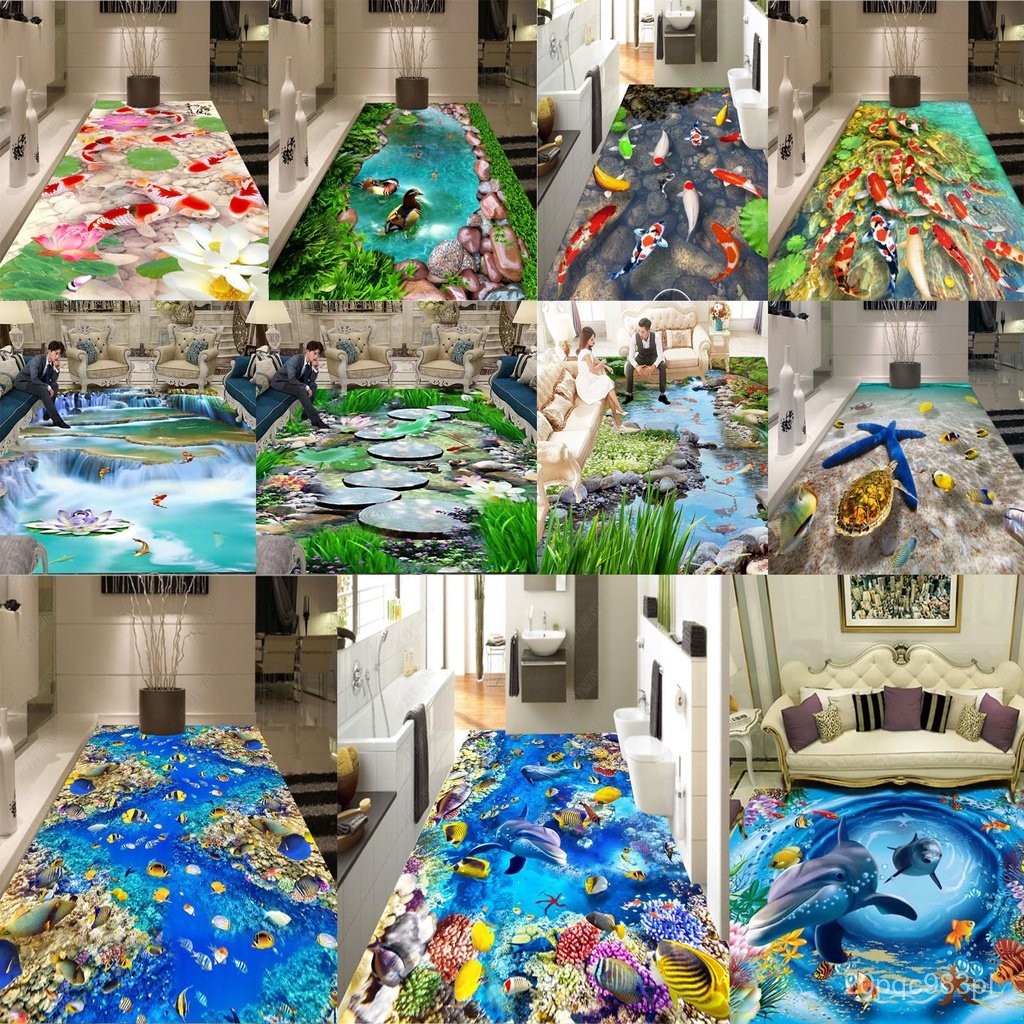 3D Ocean Pattern Living Room Bedroom Anti-Slip Plush Carpet Multi Size 80%120cm