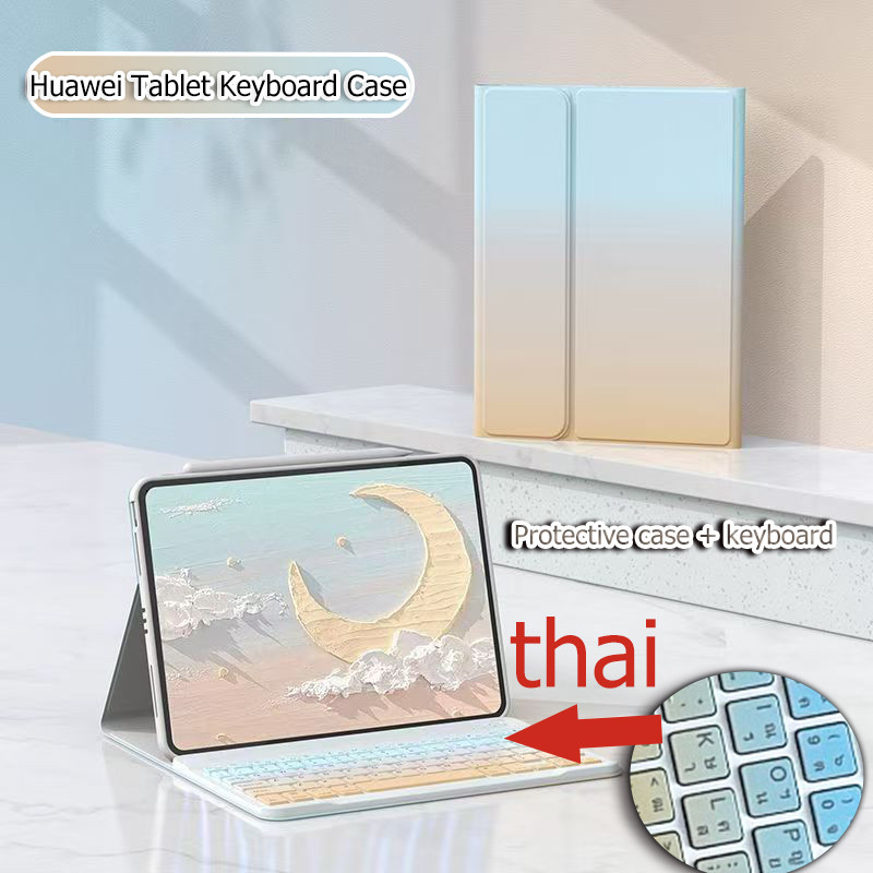 ไทย/อังกฤษ,เคสหนัง คีย์บอร์ดบลูทูธไร้สาย พร้อมขาตั้ง for Huawei MatePad SE11 ,MatePad 11(2021/2023) , 11.5/Air11.5/11.5S