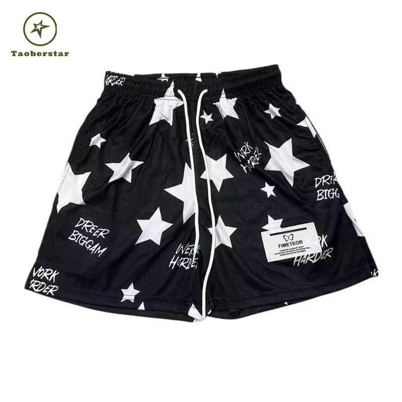 Taoberstar Men's Loose Street Basketball Shorts Quick-Drying Breathable Training Pants