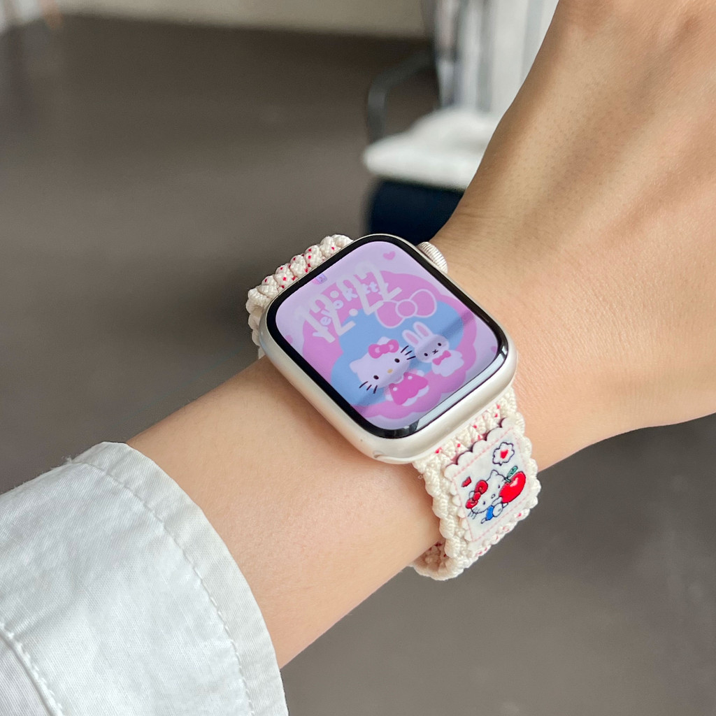 สายไนลอนแม่เหล็กลายการ์ตูน สำหรับ Apple Watch Strap Series 11 10 Ultra 2 9 8 7 6 5 SE 4 3 สายนาฬิกา Band iWatch 49 46 45 44 42 41 40 38mm ราคา ถูกที่สุด ดีลบีเคเค แกลเลอรีภาพที่ 4