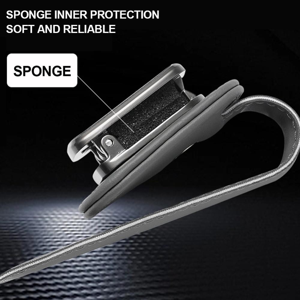 FYY Super Fiber Leather Car ที่เก็บแว่นตาคลิป Sun Visor แว่นตากันแดดผู้ถืออุปกรณ์ตกแต่งภายในรถยนต์ - รูปที่ 4