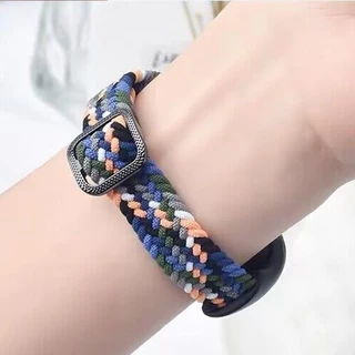 สายไนล่อนถักสำหรับ for Mi Band 10 9 8 อุปกรณ์เสริมสายรัดข้อมือแบบยืดหยุ่นสำหรับ for Smartwatch Xiaomi Mi Band 7 6 5 4 3