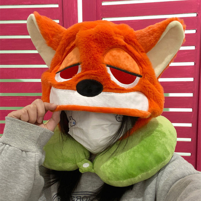 หมอนรูปการ์ตูน หมอนรองคอรูปตัวยู หน่วยความจำยืดหยุ่นนุ่มสบาย เหมาะสำหรับการเดินทางและพักผ่อน หมอนรองคอมีฮู้ด รูปทรงU - รูปที่ 7