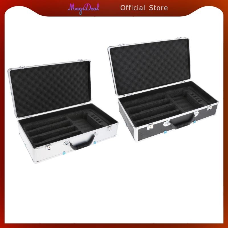 [MAGIDEAL] กระเป๋าใส่ไมค์ EVA เปลือกแข็งภายในทนทานมืออาชีพหลายช่องกล่องเก็บเกียร์ไมโครโฟนสําหรับเวที