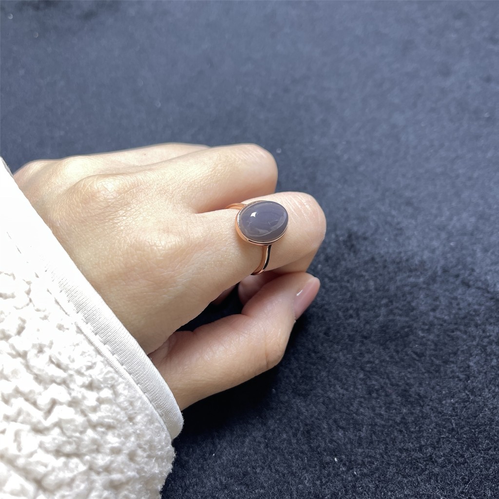 แฟชั่นย้อนยุค แหวนเงิน 925 สีม่วง กับหยกควันแข็งแกร่ง - รูปที่ 4