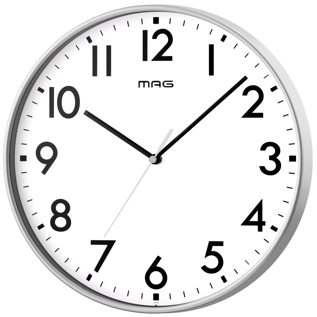 MAG Wall Clock Analog Silent Continuous Second Hand 29.0cm Simple White W-771 WH-Z Noah Seimitsu