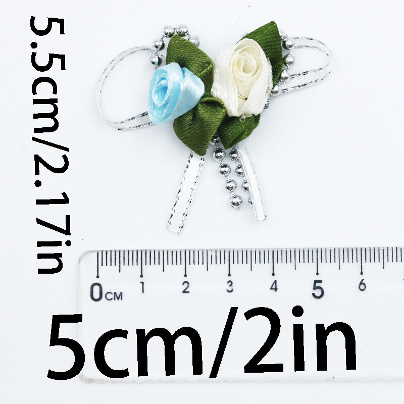 (20ชิ้น/แพ็ค) 5.5*5เซนติเมตรจําลองดอกไม้ริบบิ้นกุหลาบทิวลิปโบว์แต่งงานกล่องขนมอุปกรณ์เสื้อผ้าตกแต่งเฟอร์นิเจอร์ตกแต่ง ทําเอง - รูปที่ 5