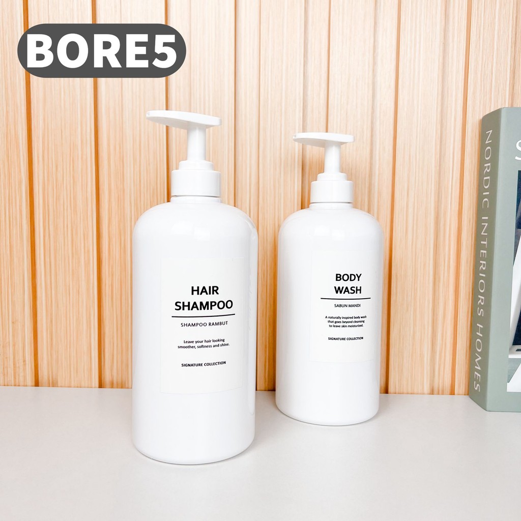 1000ml BOTTLE PUMP REFILL SOAP BOTTLE REFILL HAIR SHAMPOO PREMIUM AND STICKER