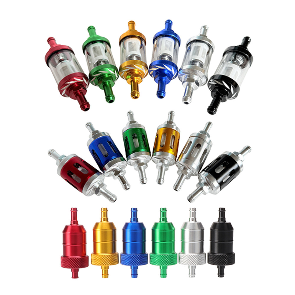 8 มม./0.31 "CNC อลูมิเนียม Petrol แก๊สการใช้กรองน้ํามันสําหรับรถจักรยานยนต์ Dirt Pit จักรยานสกู๊ตเตอร์ ATV Quad Go Kart Buggy Universal