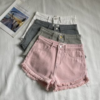 TAYCEN S~5XL  (25-36) กางเกงยีนขาสั้น เอวสูง สไตล์เกาหลี