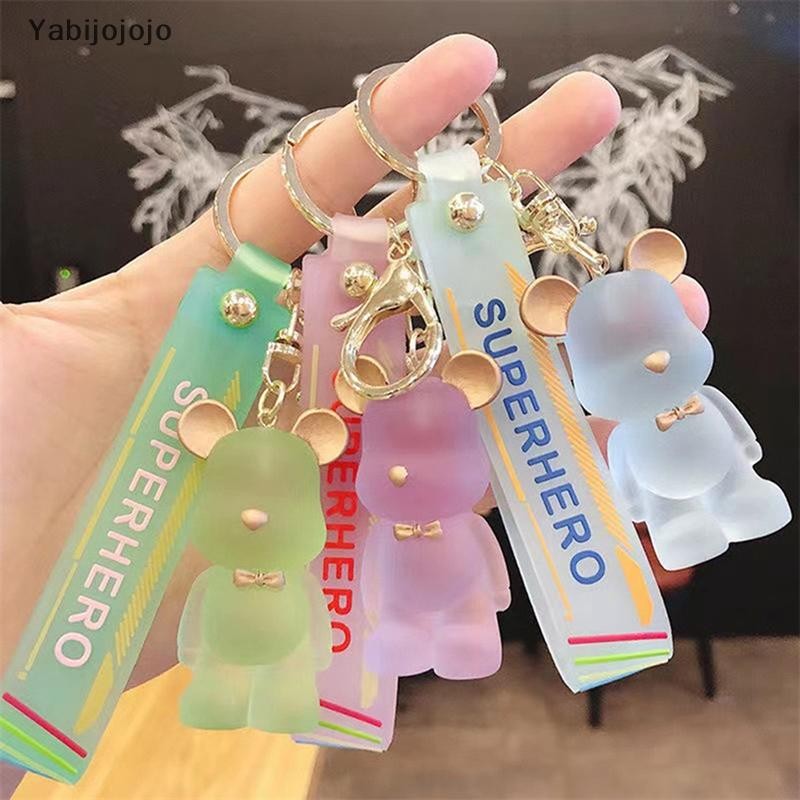 Yabijojojo น่ารักคริสตัลพวงกุญแจ Charm Tie จี้หมีสําหรับผู้หญิงกระเป๋ากุญแจรถโทรศัพท์มือถือ Fine เครื่องประดับอุปกรณ์เสริมเด็กผู้หญิงของขวัญใหม่