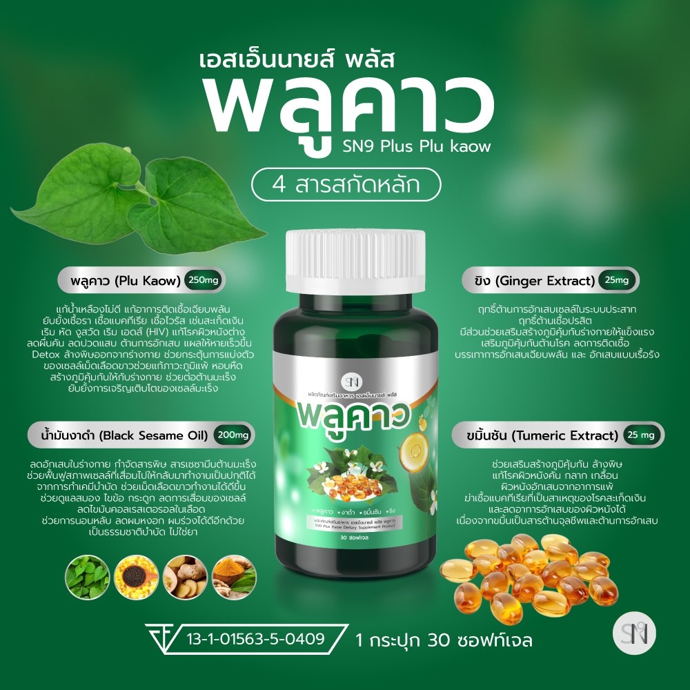 [แท้จากบริษัท]พลูคาว สกัดเย็น เชื้อร้าย น้ำเหลืองเสีย กลากเกลื้อน สังคัง สะเก็ด เสริมภูมิ คาวตอง - รูปที่ 2