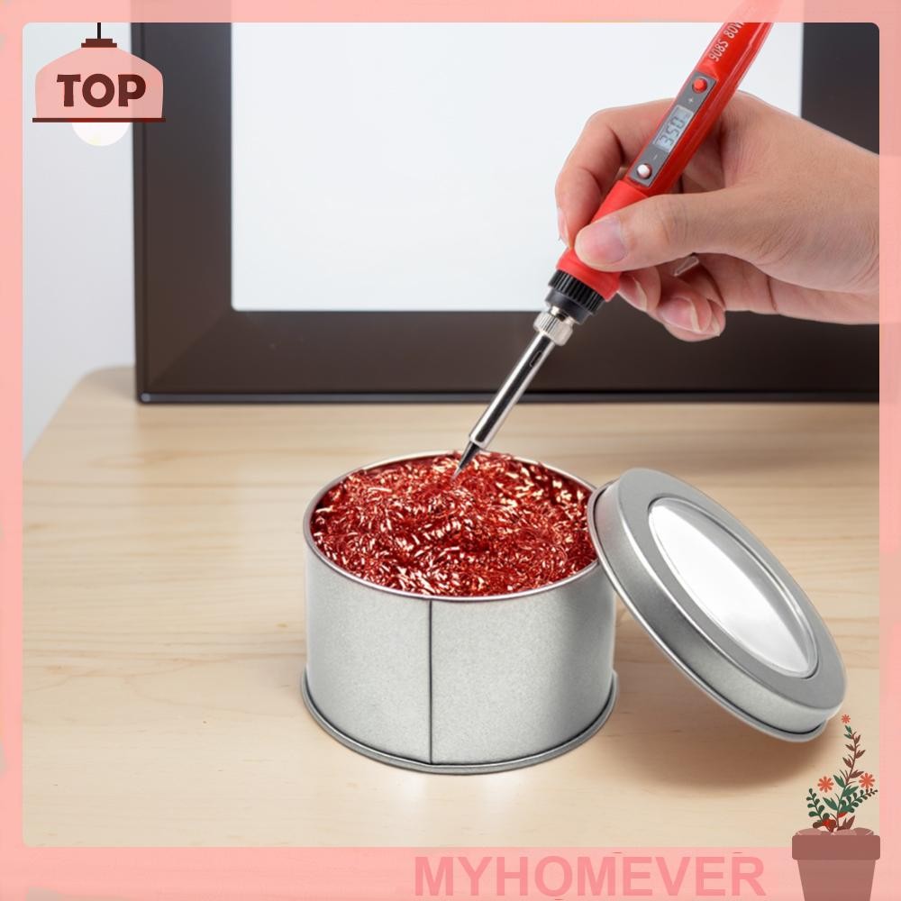 หัวแร้งทําความสะอาดเคล็ดลับเหล็ก Desoldering Cleaning Ball Metal Dross Box Clean Ball [myhomever.th]