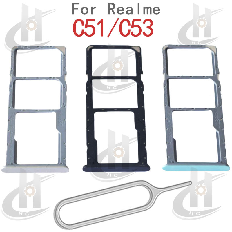 สําหรับ OPPO Realme C51 C53 RMX3830 RMX3760 ซิมการ์ดถาดผู้ถือการ์ด Reader SD Slot อะแดปเตอร์อะไหล่