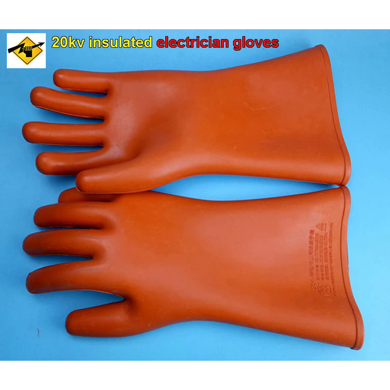 20KV live working insulated gloves Level 2 anti-leakage safety gloves Natural latex electrician Insu