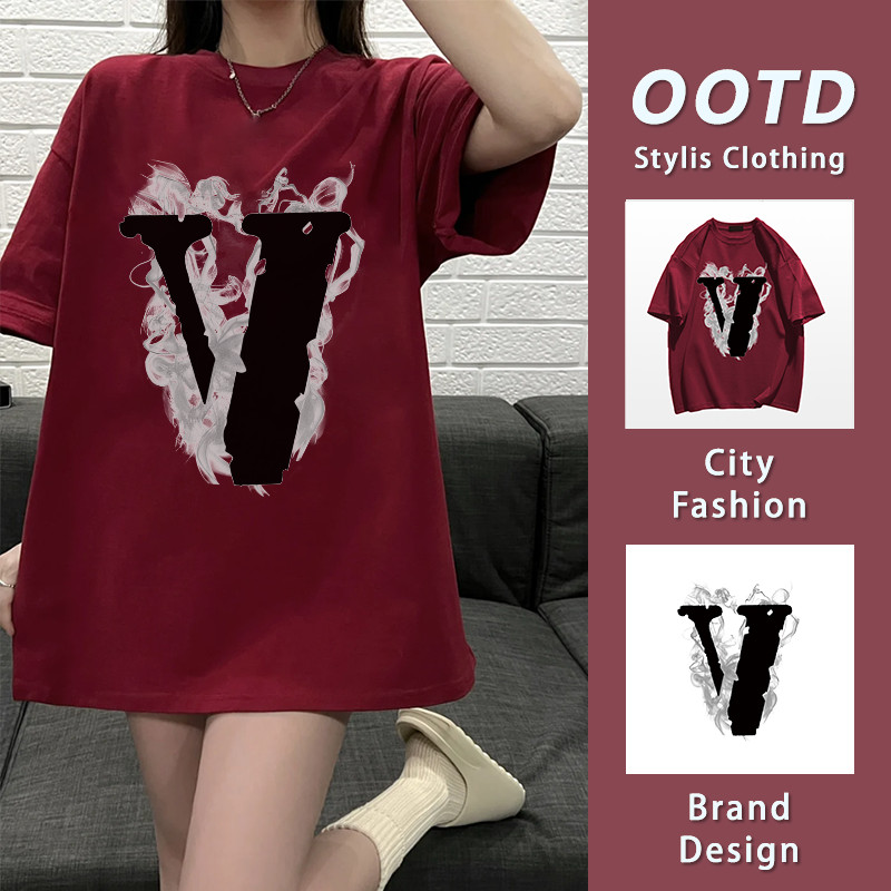 พร้อมส่ง เสื้อยืดคอกลม ผ้าฝ้าย แขนสั้น โอเวอร์ไซซ์ โอเวอร์ไซซ์ 100 สไตล์เกาหลี พิมพ์ลายแฟชั่น YG294