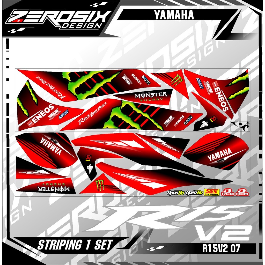 Striping R15 V1 2 Striping สติกเกอร์ Variations Yamaha R15 V1 V2 R15v2