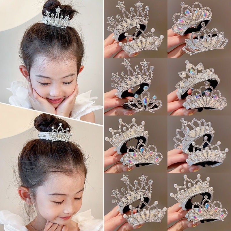 วันหยุดของขวัญกิ๊บติดผมสําหรับเด็กแฟชั่นเกาหลีใหม่น่ารัก พลอยเทียม มงกุฎผมหางม้าสูงคลิปผมบุญอุปกรณ์ผม – โปรปัง