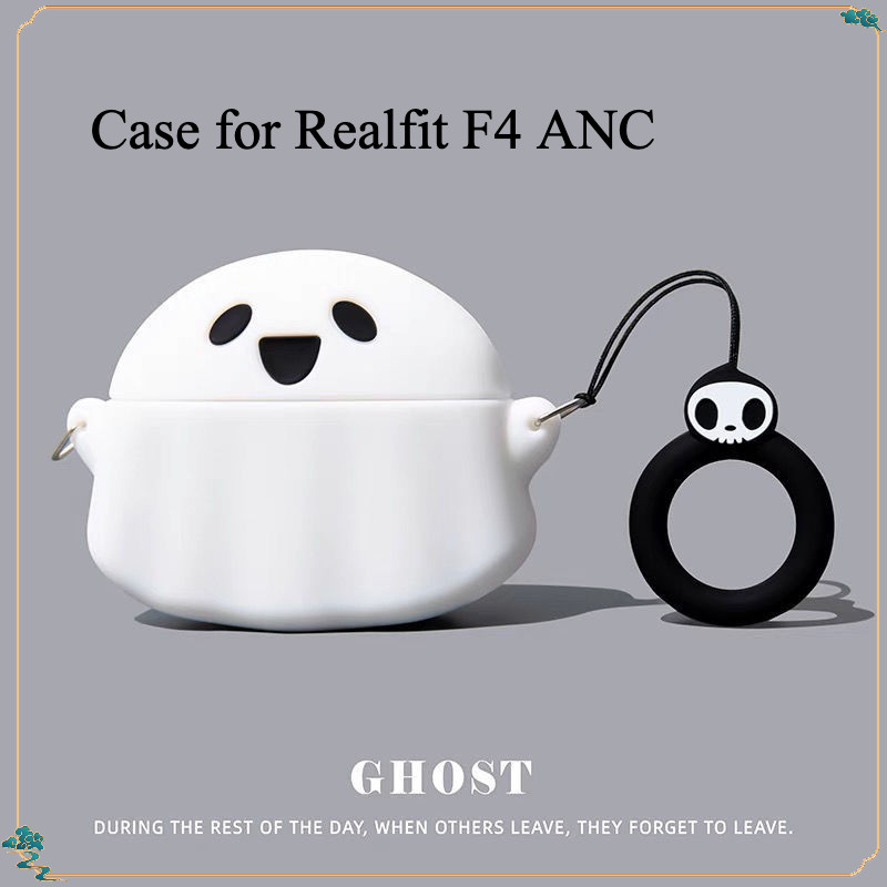 3D น่ารัก Luminous Ghost เหมาะสําหรับ Realfit F4 ANC กรณีหูฟังไร้สายป้องกันกรณีซิลิโคนนุ่มการ์ตูน