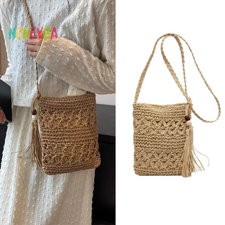 <Honeyba>ผู้หญิงMessengerกระเป๋าSelทอไหล่Crossbodyกระเป๋าสบายๆชายหาดฟางกระเป๋าผู้หญิงBolsa Feminina Nice