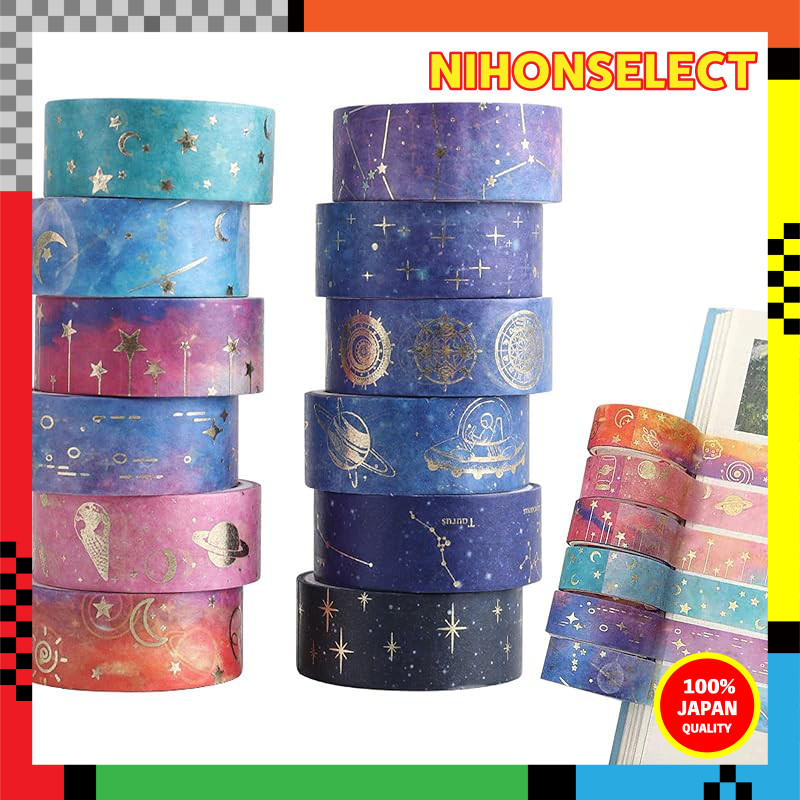 Doyime Masking Tape (Set of 12 Rolls) Masking Tape Rainbow Line Gaffer Tape Set Decorative Tape for 