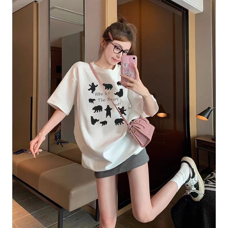 🚚【จัดส่งจากไทย】เสื้อยืดพิมพ์ลายแมวดีไซน์เก๋ คอกลม แขนสั้น เนื้อผ้านุ่ม สวมใส่สบาย