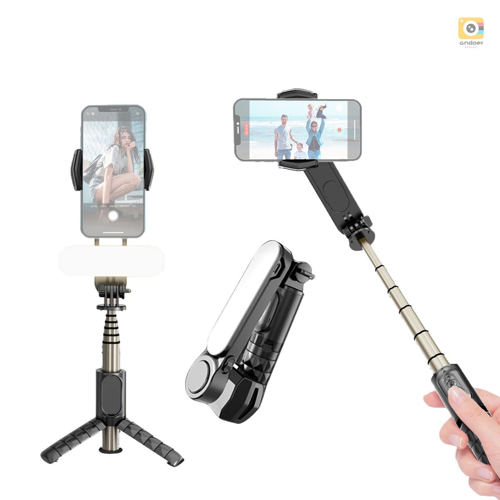 อันดอร์ Q09 360°หมุนได้ Multi-function Gimbal Stabilizer รีโมทคอนโทรล Stabilizer 27.3in Extension Ro