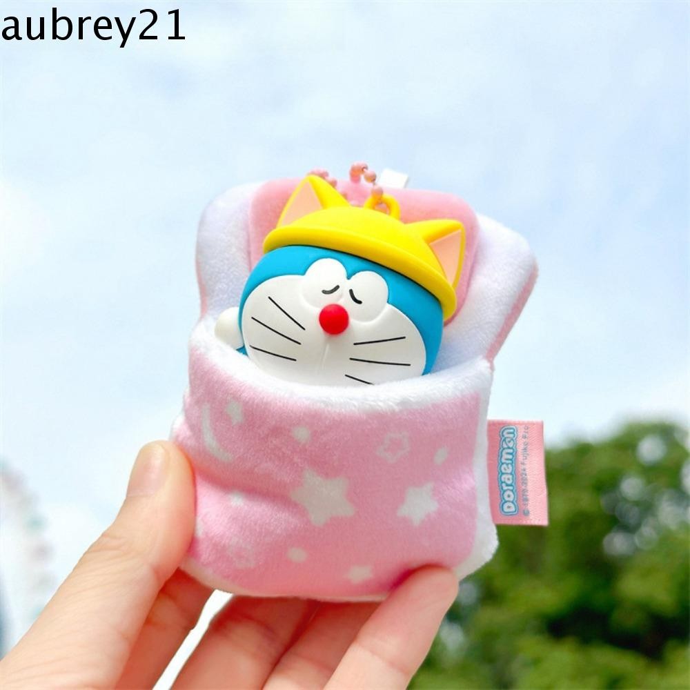 Aubrey1 Good Night พวงกุญแจโดราเอมอน, อะนิเมะ Kawaii Sleeping Doraemon พวงกุญแจ, แฟชั่นตุ๊กตา PVC Creative Doraemon จี้กระเป๋าแขวน