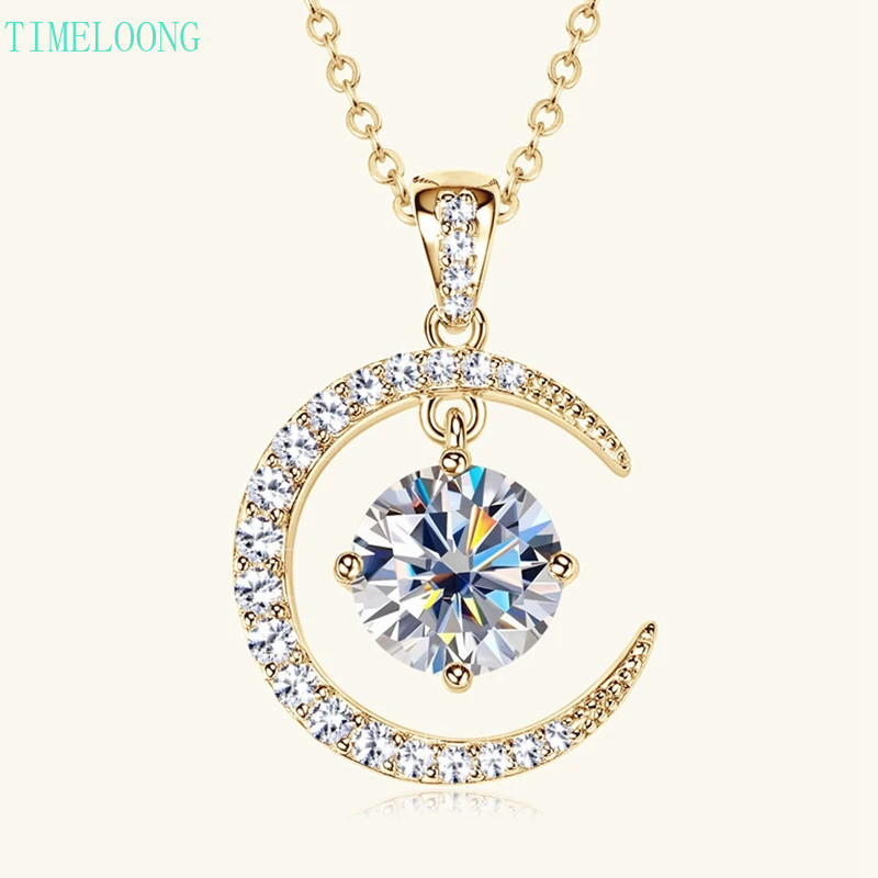 สร้อยคอมัวสิตแท้ 8 มิลลิเมตร เคลือบด้วยทองคำ 18K บนตัวเรือนเงิน Sterling 925 สำหรับเป็นของขวัญวันเกิดของคุณสาวๆ