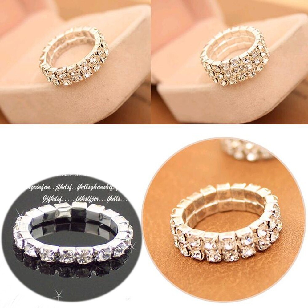 Moissanite แหวนแฟชั่นประดับเพชรคริสตัลสําหรับผู้หญิง