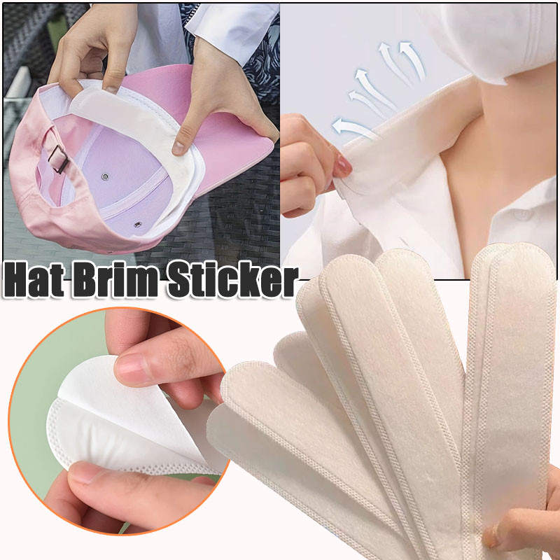 ใหม่ที่มองไม่เห็นหมวกดูดซับเหงื่อสติกเกอร์ Liner Bands Sweatband Visor หมวกขนาดลดหมวก Anti-สกปรกแถบ Pads