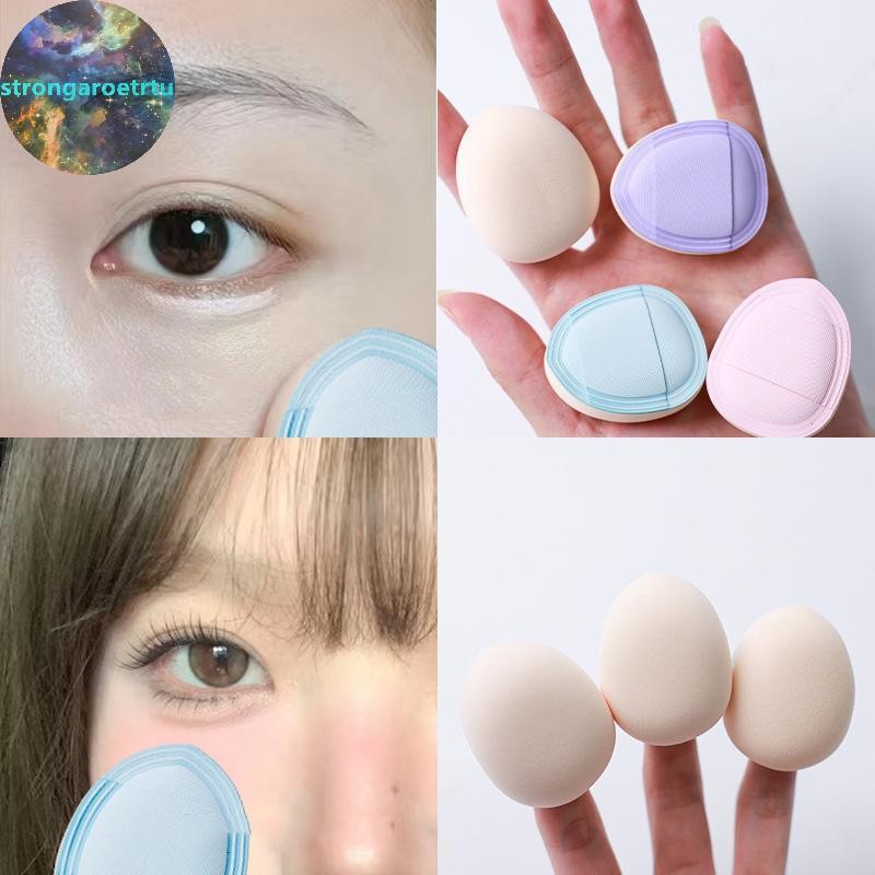Strongaroetrtu 1/3pcs Mini Finger Powder Puff Thicken Air Cushion คอนซีลเลอร์ Blusher ฟองน้ําแต่งหน้