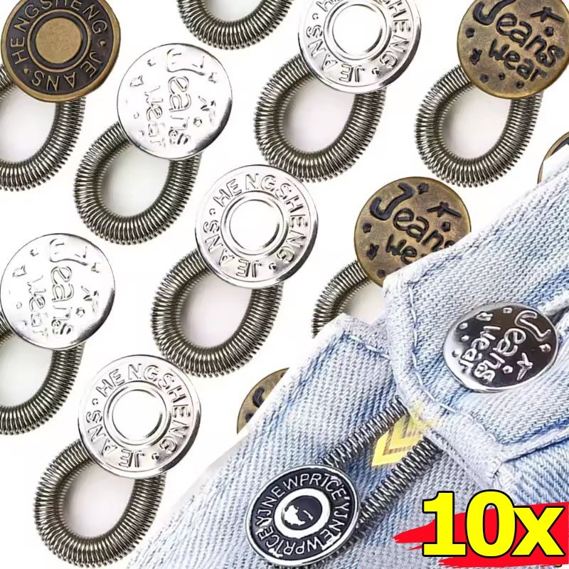 กางเกงยีนส์ถอดได้ พร้อมหัวเข็มขัดและส่วนต่อขยาย ขนาดเอวปรับได้ สำหรับผู้หญิงและผู้ชาย