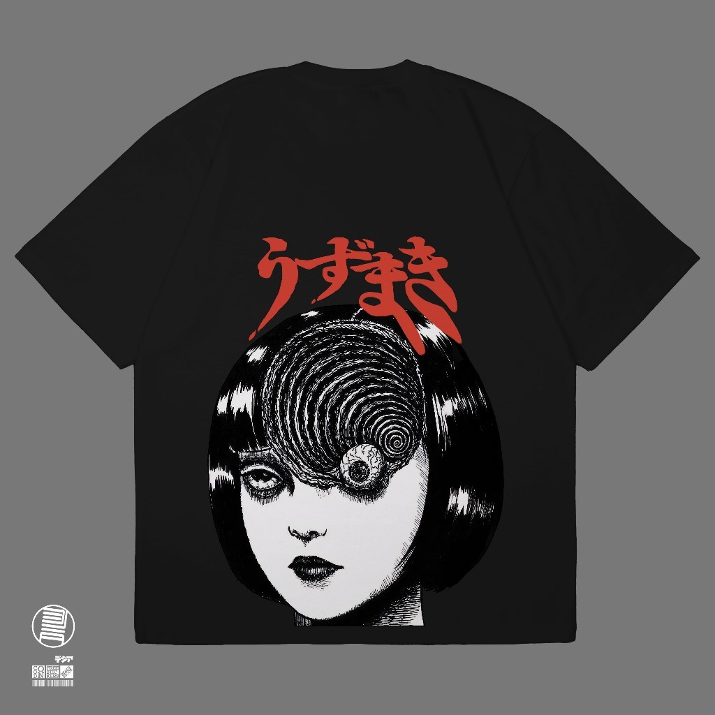 เสื้อยืดสาวเกลียว Uzumaki Junji Ito Azami Crotan อะนิเมะการ์ตูนผ้าฝ้ายญี่ปุ่น