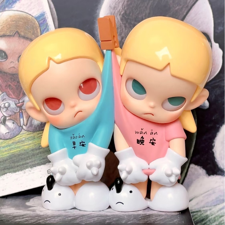 Popmart Zsiga Twin Series Blind Box doll Action Figurines ของเล่นแฟชั่นคริสต์มาส