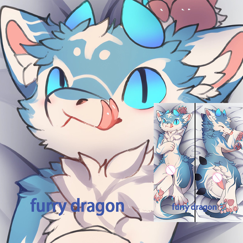 Dakimakura อะนิเมะหมอนสําหรับ furry dragon ปลอกหมอนกอดสองด้าน