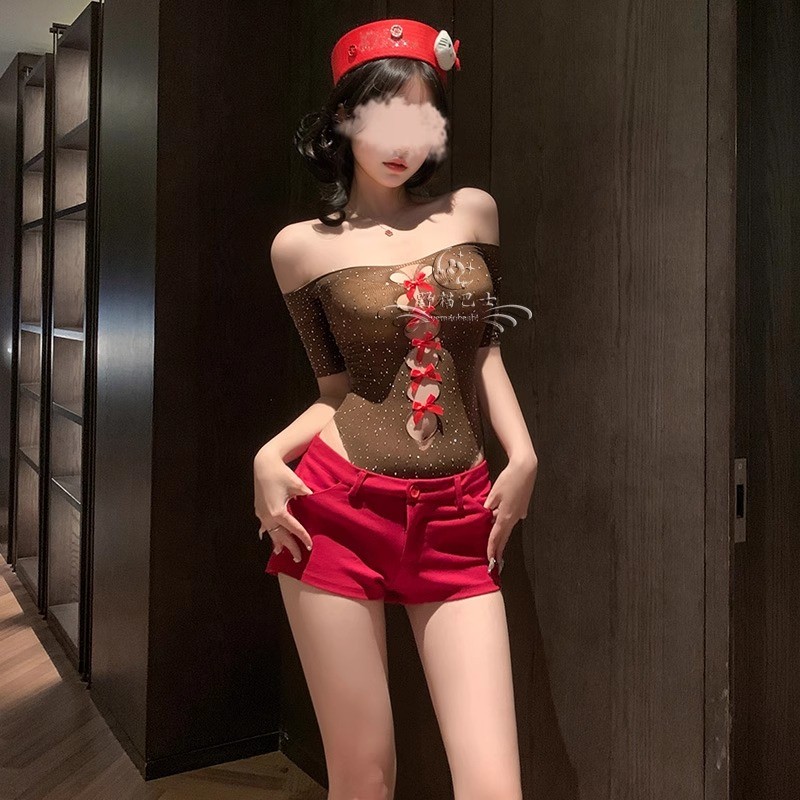sexy lady ชุดอ่อยแฟน ซีทรู ชุดบอดี้สูทเซ็กซี่. มีสามสีให้เลือก ตกแต่งโบว์ การออกแบบกลวง จัดส่งจากประเทศไทย.