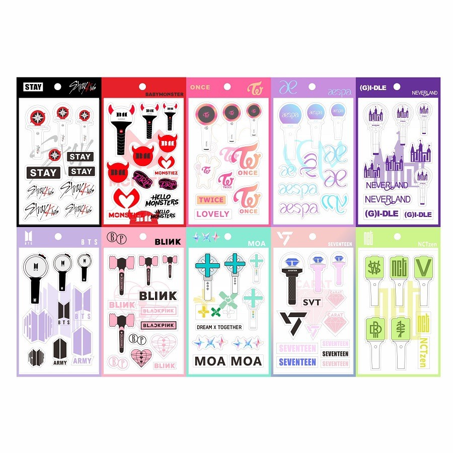 Kpop Aespa Sk Txt Svt สองครั้งสติกเกอร์สร้างสรรค์ Pvc สติกเกอร์โปร่งใสรอบย่อหน้าเดียวกัน