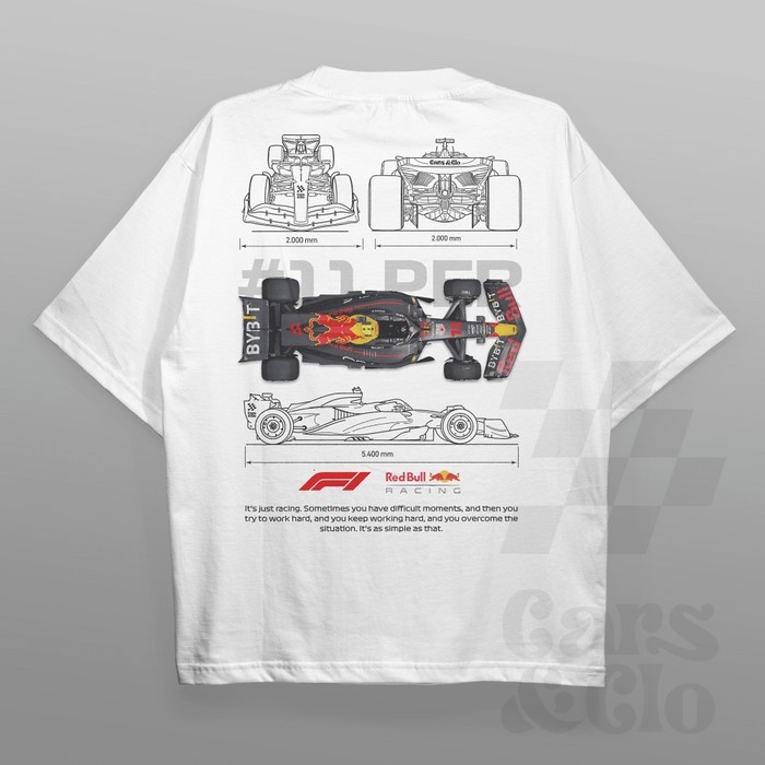 Cod,cars and Clo - Regular Fit White - F1 RedBull Blueprint T-Shirt - 1 VER - สีขาว, S