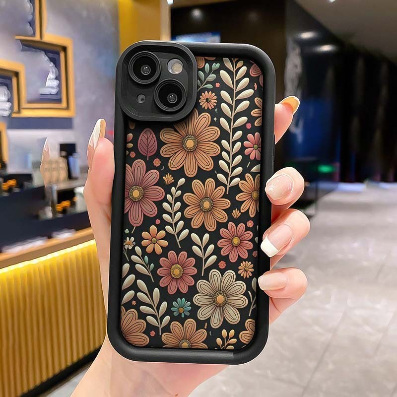 เคสโทรศัพท์ลายดอกไม้เข้ากันได้ ไอโฟน 16 15 14 13 12 16โปรแม็กซ์ 15โปรแม็กซ์ 14โปรแม็กซ์ 13โปรแม็กซ์