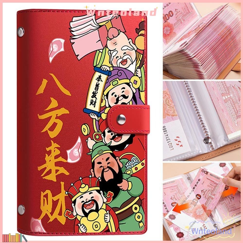 Wnteoland 100 ซองประหยัดเงิน Challenge รวยค้างคืนประหยัดเงิน Mini Binder Saving Challenge, ความจุขนาดใหญ่กันน้ํานํากลับมาใช้ใหม่แผ่นเด็ก