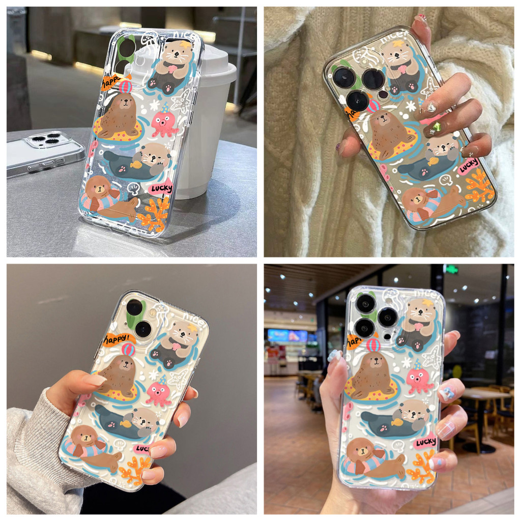 กรณี For iPhone 17 16 15 13 11 12 14 Pro Max 14 7 8 Plus SE X XR XS Max เคสไอโฟน Cute ดอกไม้ Clear กันกระแทก Space Case