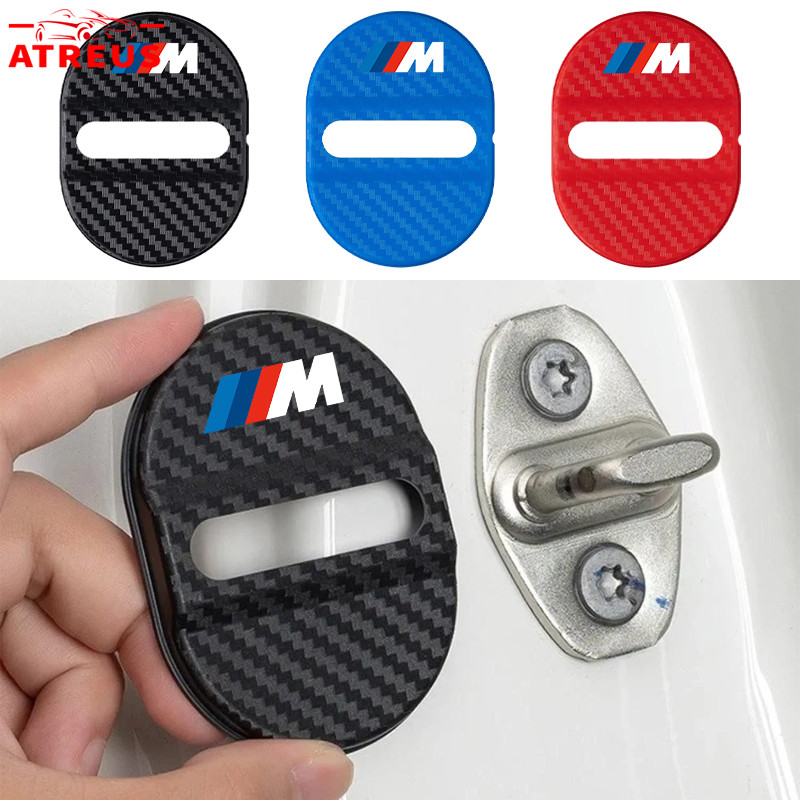 4ชิ้น BMW M ที่ครอบล็อคประตูรถยนต์ กันกระแทก สําหรับ G20 F10 E46 F30 E39 G30 E60 E90 X1 E84 645ci E63 E36 E30 X3 F25 X3 G01 X1 F48 F32 F34 E92 G22 F44 IX3 I4 IX