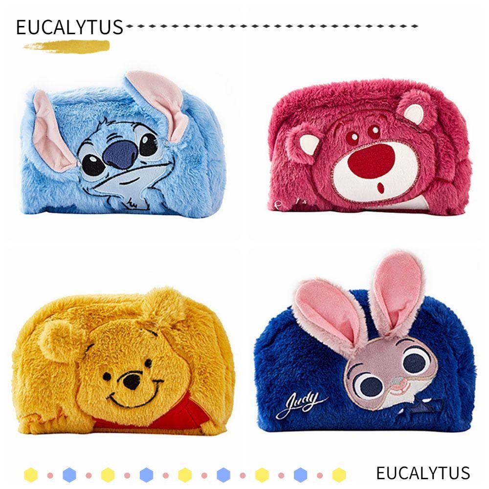 กระเป๋าเก็บ EUTUS, กระเป๋าแต่งหน้า Disney Plush, น่ารัก 9 นิ้วขนาดใหญ่ความจุ Stitch Judy Pooh Toilet