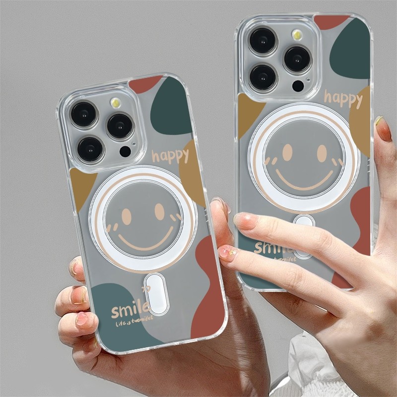🍩เข้ากันได้สำหรับ iPhone 16 เปลือกดูดแม่เหล็ เคสไอโฟน 16pro 13 14plus 15 PRO max XR 12 13pro  7P 14 pro max 16pro-YCK42
