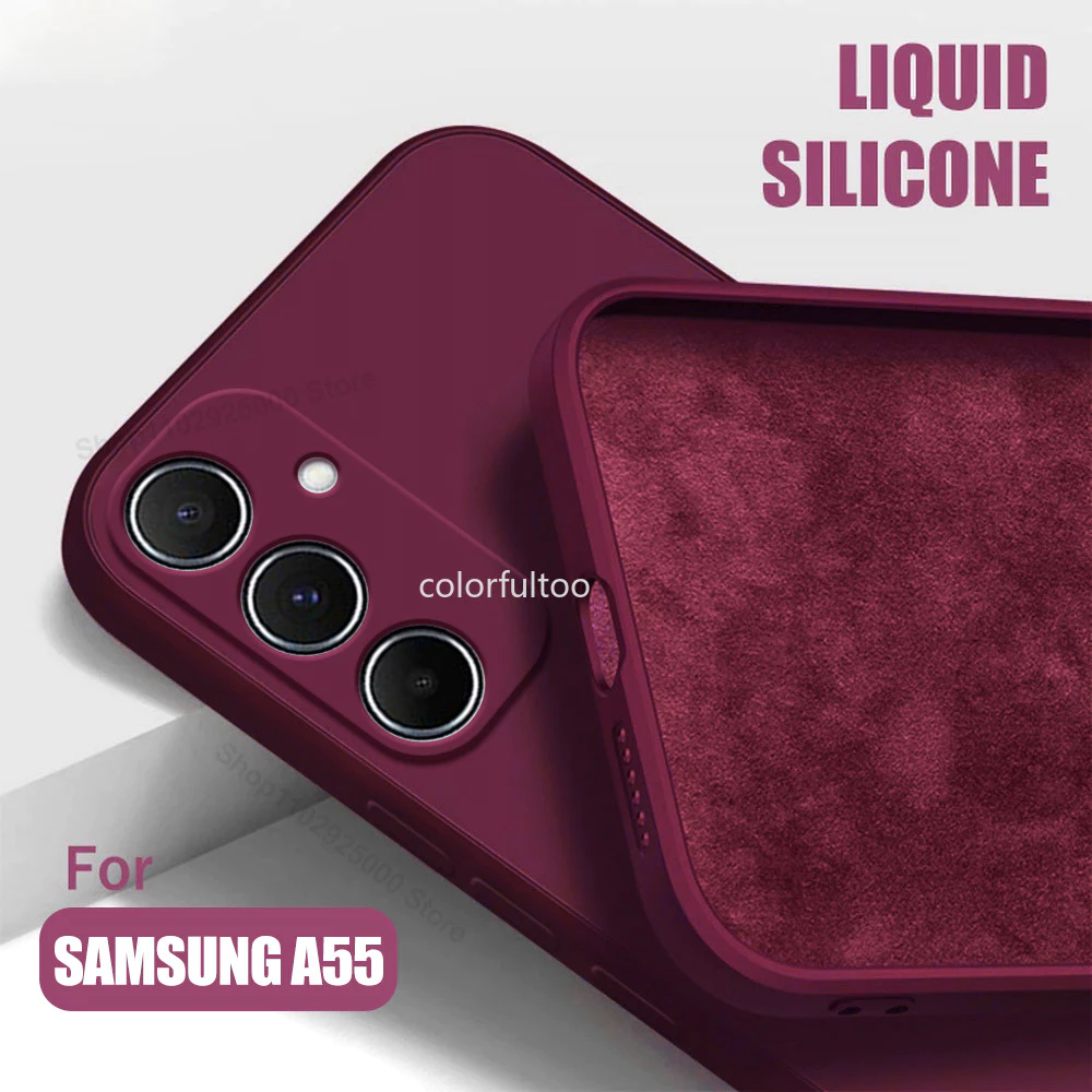 SAMSUNG คู่เคสโทรศัพท์สําหรับSamsung Galaxy A07 A17 A56 A55 A36 A26 A16 A06 SamsungA16 4G 5Gแฟชั่นสแควร์ซิลิโคนเหลวปลอกSoft TPUกล้องป้องกันกันชนกันกระแทกปกหลัง