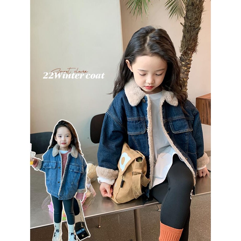 ฤดูหนาวใหม่ - เสื้อโค้ทขนกระต่ายเทียมสําหรับเด็กเกาหลี
