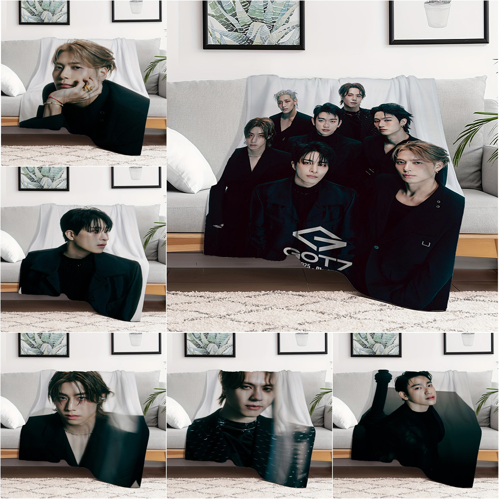 Got7 WINTER HEPTAGON ผ้าห่มสักหลาดพิมพ์ด้านเดียวผ้าห่มสักหลาดผ้าห่มเครื่องปรับอากาศ