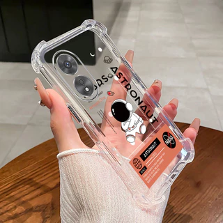 กันกระแทก case สําหรับ OPPO A17 A97 5G A38 4G A18 A60 เคสโทรศัพท์ TPU รูปแบบนักบินอวกาศ high-end ป้องกันนิ่ม